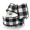 2.5" Wired White/Black Flannel Buffalo Plaid Ribbon - 10 Yards